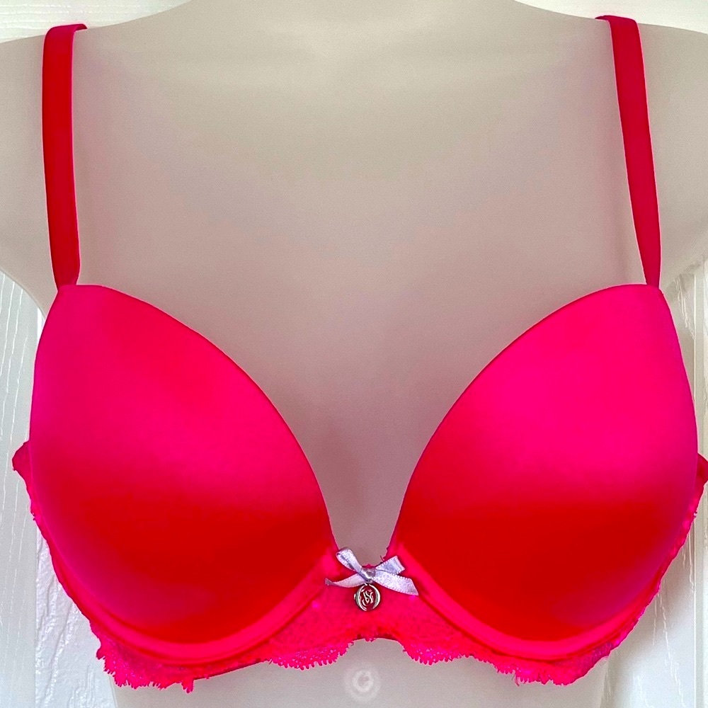 Victoria’s Secret Hot Pink Lace Push-up Bra 36C